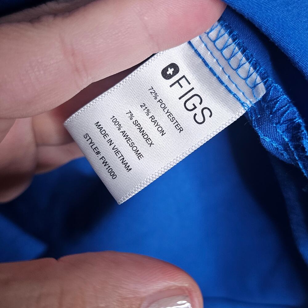 FIGS Technical Collection Catarina One-Pocket Scrub Top Royal Blue Womens Size S - Picture 6 of 7